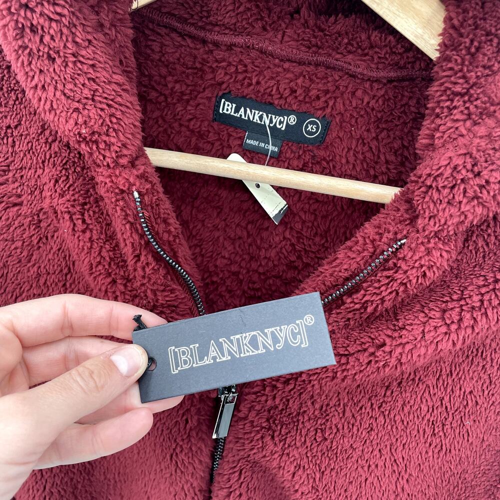 EVEREVE BLANKNYC NWT Cozy Full Zip Hoodie Sweatshirt Jacket in Red // XS - Picture 7 of 10